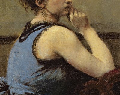 The Woman in Blue (detail) by Jean Baptiste Camille Corot